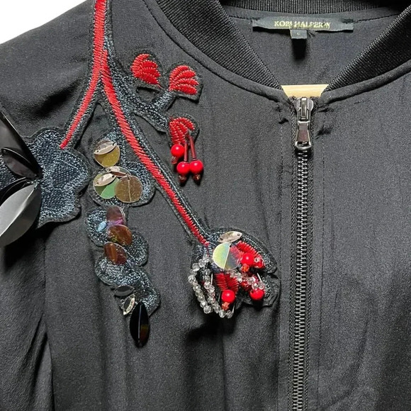 Kobi Halperin Black silk Cecilia jacket Size Small - Picture 3 of 6